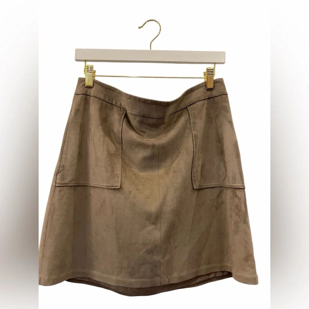 The Limited Brown A-Line Faux Suede Skirt